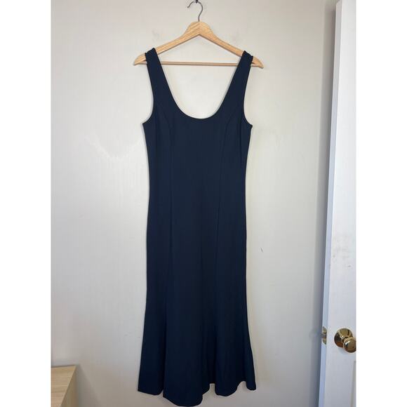 NEW L'Agence Bisous Sleeveless Scoop Neck Midi Dress Women's Midnight Size: XS - Picture 2 of 8